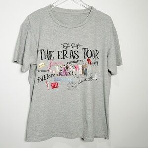 Taylor Swift The Eras Tour Concert Tee Shirt Heather Grey Short Sleeve